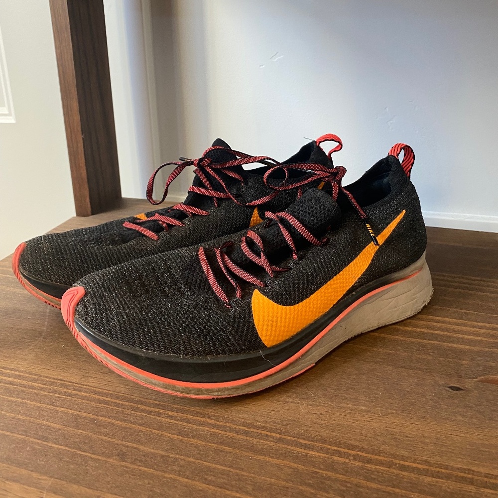 Women's Nike Zoom Fly FK Orange Black Marathon Running Shoes, Size 8.5